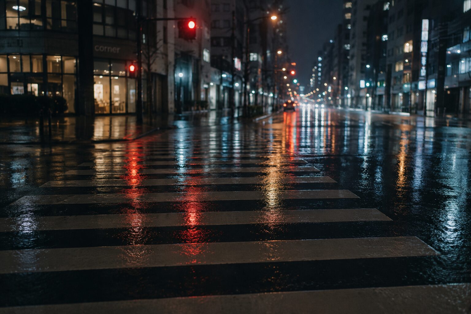 雨上がりの道